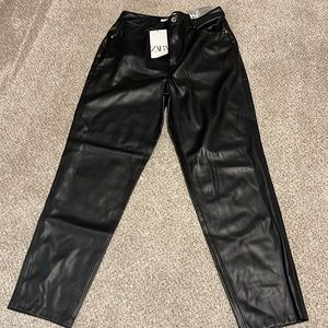Never worn mom faux leather pants